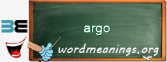 WordMeaning blackboard for argo